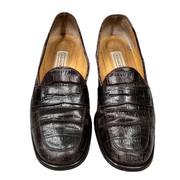Vintage Coach Brown Leather Penny Loafers Size 8 1/2 B - Picture 8 of 10